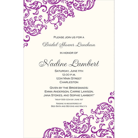 Rococo Violet Invitations